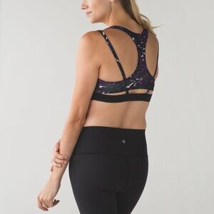 Lululemon Splendour Bra Sz 4 In Shadow Wrap Multi / Black